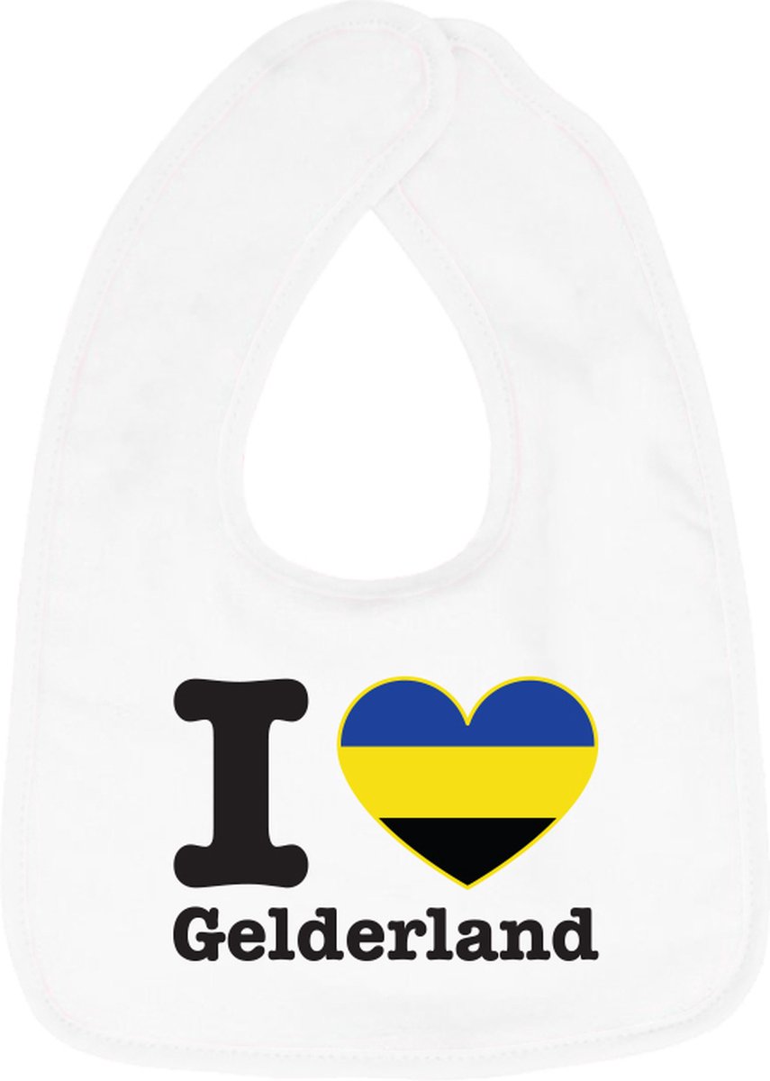 Goedkoopste Hospitrix Baby Slabbetje met Tekst I Love Gelderland | 0-3 maanden | Wit | Cadeau voor Zwangerschap | Provincies Nederland | Gelderland
