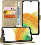 Hoesje geschikt voor Samsung Galaxy A33 - Book Case Leer Wallet Cover Portemonnee Pasjeshouder Hoes Goud