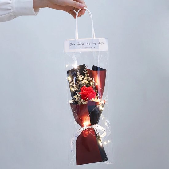 Moederdag - Cadeau - Kerstcadeau - Sinterklaas cadeau - Kunstboeket - Bloemen - Kunstbloemen - Valentijnsdag - Cadeau voor haar - Geschenkset - Rode rozen