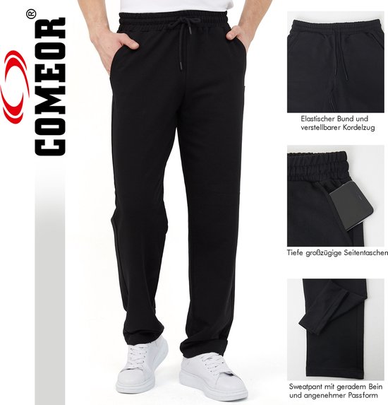 Pantalon de survêtement homme Comeor - noir - XL - pantalon d'entraînement homme - Pantalon de sport long