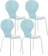 Clp Diego - Lot de 4 chaises empilables - Bleu clair