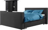Boxspring Luxe compleet 180x210 Met Tv lift Voetbord Antracite