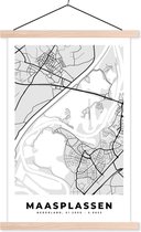 Porte-affiche avec affiche - Affiche scolaire - Carte - Maasplassen - Nederland - Carte - Plan de la ville - 40x60 cm - lattes vierges