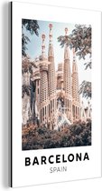 Wanddecoratie Metaal - Aluminium Schilderij Industrieel - Spanje - Barcelona - Kerk - 20x30 cm - Dibond - Foto op aluminium - Industriële muurdecoratie - Voor de woonkamer/slaapkamer