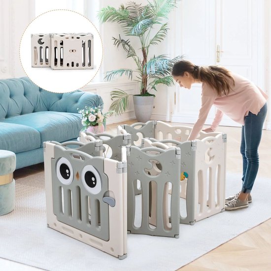 SÄMANN® inklapbare Baby box met matras kleur grijs-naturel met een in
