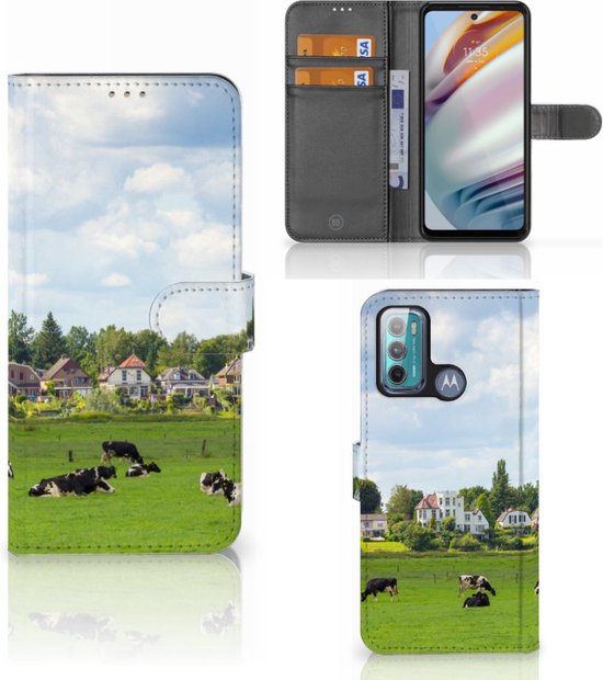 Wallet Book Case Motorola Moto G60 Smartphone Hoesje Hollandse Koeien
