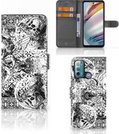 Telefoonhoesje Motorola Moto G60 Wallet Book Case Skulls Angel