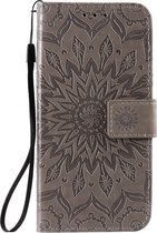 Mobigear Telefoonhoesje geschikt voor Samsung Galaxy S20 Hoesje | Mobigear Sunflower Bookcase Portemonnee | Pasjeshouder voor 2 Pasjes | Telefoonhoesje voor Pinpas / OV Kaart / Rijbewijs - Grijs