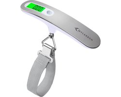 Digitale kofferweegschaal, bagageweegschaal, voor reiskoffer, keuken, vissen, 50 kg / 110 lb hangweegschaal, digitale weegschaal, visweegschaal (zilver/azuurblauw)) Digitale kofferweegschaal, bagageweegschaal, voor reiskoffer, keuken, vissen, 50 kg / 110 lb hangweegschaal, digitale weegschaal, visweegschaal (zilver/azuurblauw))