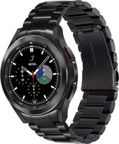 Smartwatch bandje - Geschikt voor Samsung Galaxy Watch 4 Classic - Horlogebandje - RVS metaal - Fungus - Schakel - Zwart