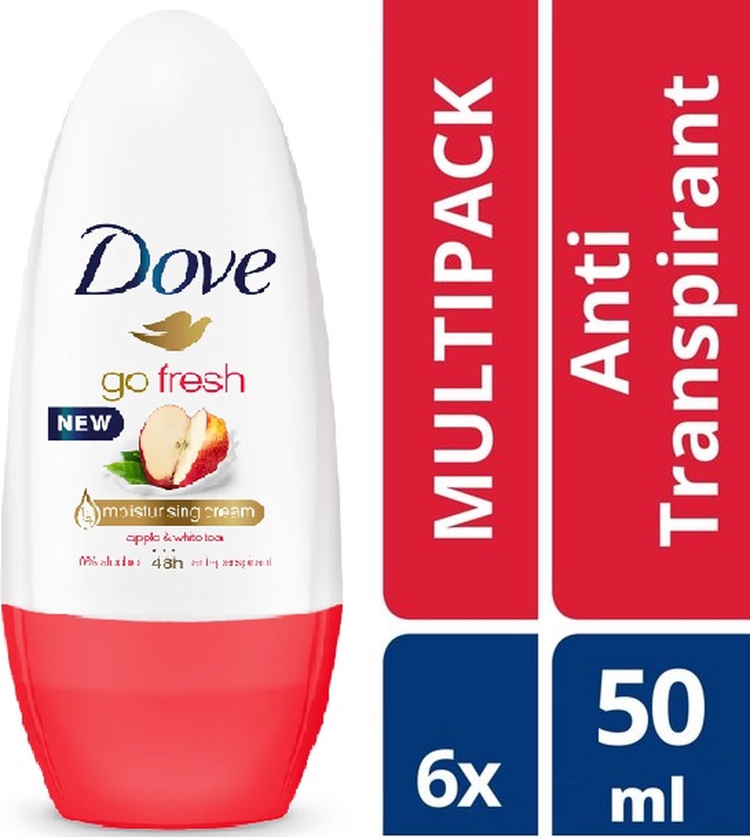 Goedkoopste Dove Deodorant Roller Go Fresh Apple & White Tea - 6x50ml