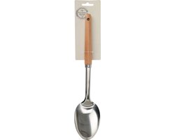 Keukengerei opscheplepel - RVS steel - houten handvat - 32 cm - Beechwood