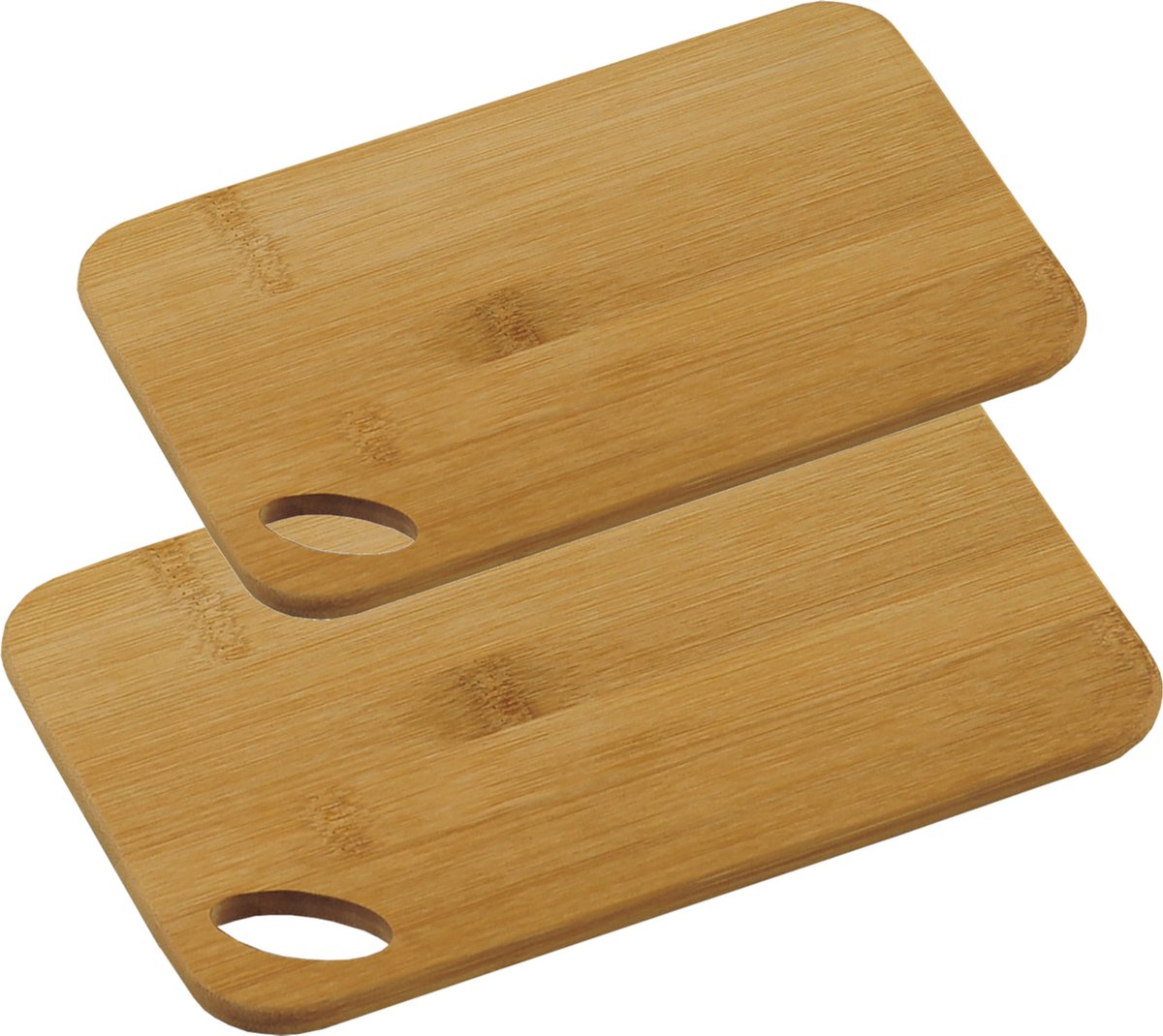 Bamboe houten snijplanken voordeel set in 2 verschillende formaten - 21 x 22 cm en 24 x 35 cm