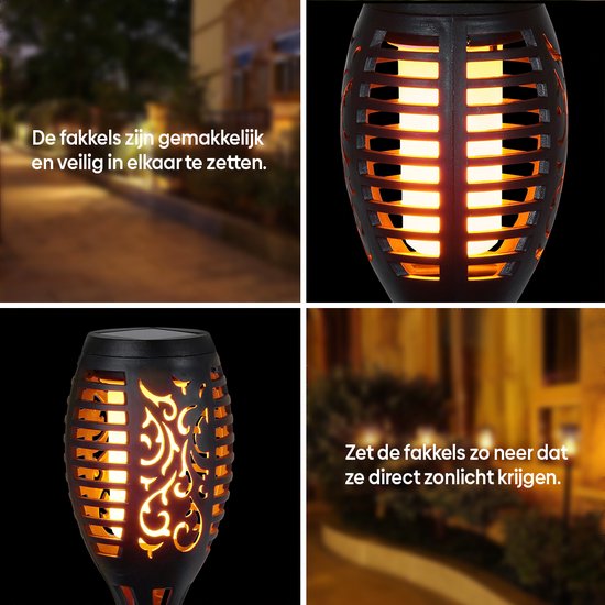 Torches de jardin Solar Homèlle - 6 pièces - Lanternes de jardin -  Eclairage Solar de... | bol.com