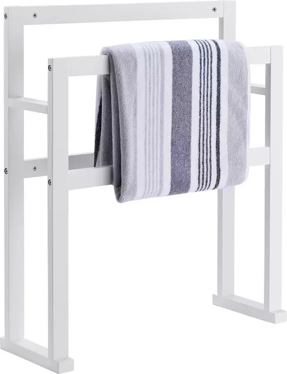 Argos Home 4-rail houten vrijstaande handdoekstandaard - wit Handdoekrek