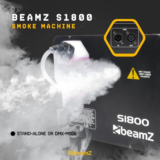 Rookmachine - BeamZ S1800 - horizontaal / verticaal - DMX - 1800W - BeamZ