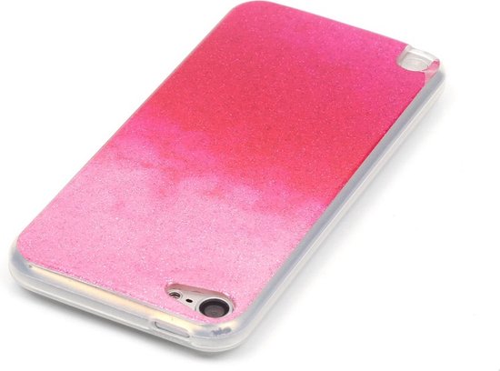 Peachy Ombre roze glitter hoesje iPod Touch 5 6 7 TPU case - Peachy