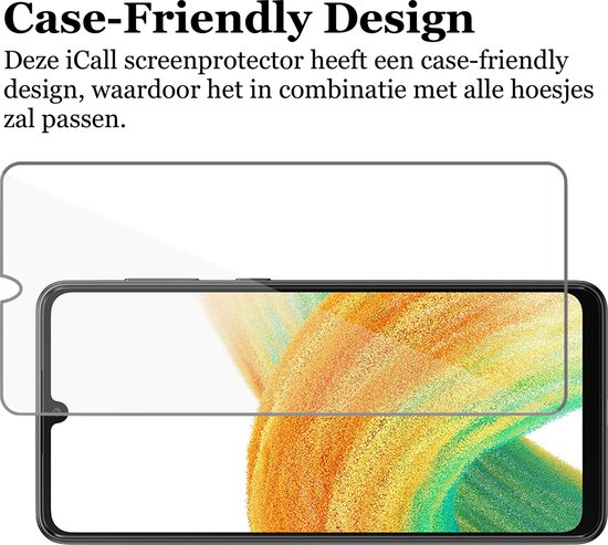 Coque Samsung Galaxy A33 - Coque Arrière en Siliconen Antichoc Transparente - Protecteur d'écran en Tempered Glass Trempé