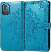 iMoshion Hoesje Geschikt voor Nokia G21 / G11 Hoesje Met Pasjeshouder - iMoshion Mandala Bookcase - Turquoise