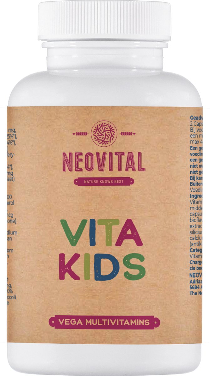Neovital Vita Kids Vega - de beste natuurlijke vitamine capsule voor kind - ook geschikt voor volwassenen