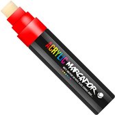 MTN Acrylic Marcador - Verfstift - brede punt van 15 mm - permanent - Rood