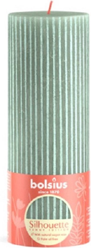 Bolsius - printed kaars -190/68 Jade Green - rustiek - stompkaars