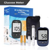 Exactive Vital Glucosemeter startpakket – Bloedsuikermeter – Diabetes meter – Glucose monitor – Glucosemeter - Donkerblauw