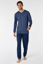 Woody pyjama heren - marineblauw gestreept - 221-1-MVL-S/988 - maat L