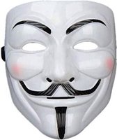 Masque anonyme - Blanc - Vendetta - Guy Fawkes - Fun for Halloween - Dress Up Party - 2 pièces