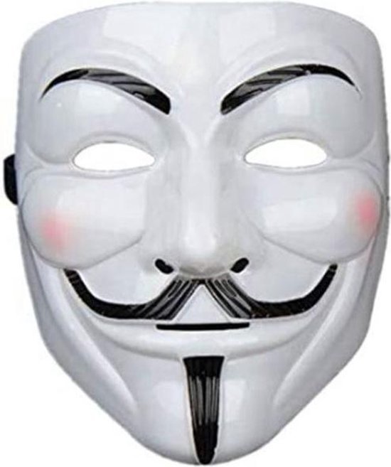 Anonymous Masker - Wit - Vendetta - Guy Fawkes - Leuk voor Halloween - Verkleedpartijtje - 2 stuks