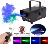LED rookmachine - 500W - Mini - LED RGB - Draadloos - Mist - Rookmistmachine - Effect Disco DJ - Feest Kerst - met Afstandsbediening