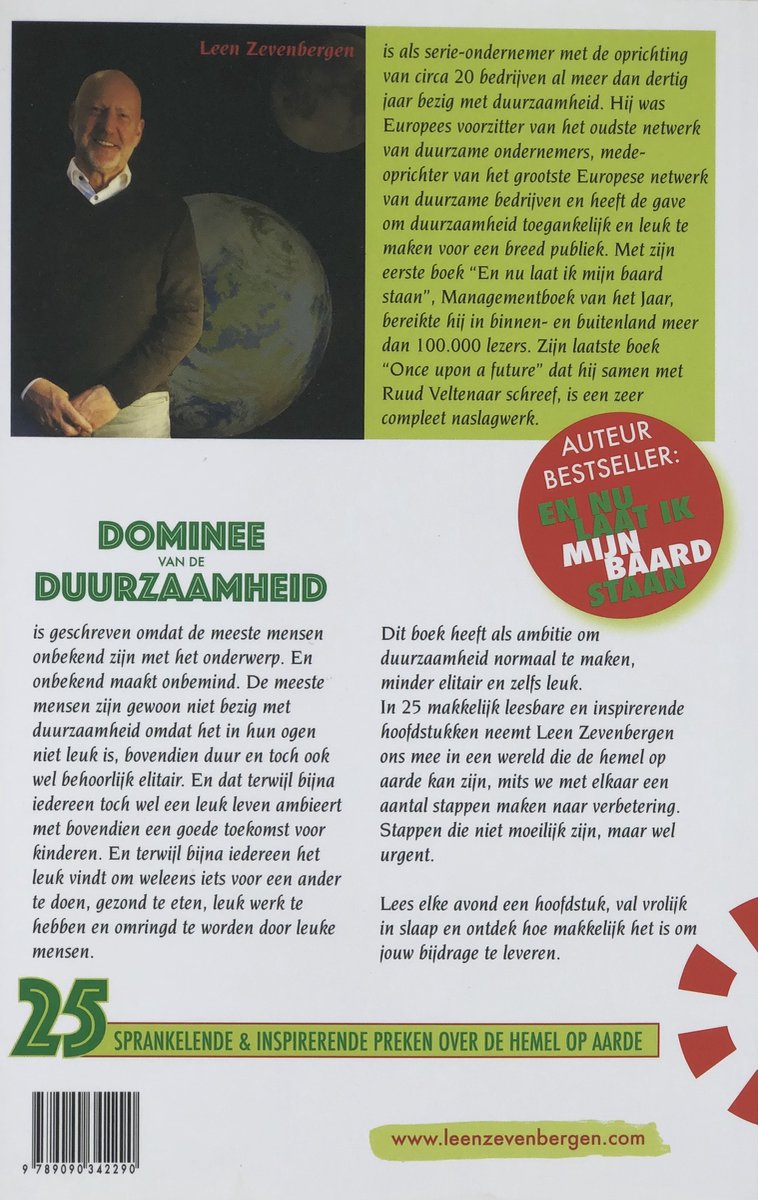 Dominee van de Duurzaamheid - back cover