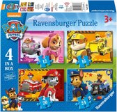 4 Puzzels Paw Patrol puppies op pad