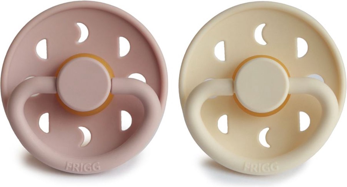 FRIGG Fopspeen Moon Bundel 2 Stuks | T1 0-6 Maanden | Blush, Cream | Natuurrubber FRIGG Fopspeen Moon Bundel 2 Stuks | T1 0-6 Maanden | Blush, Cream | Natuurrubber