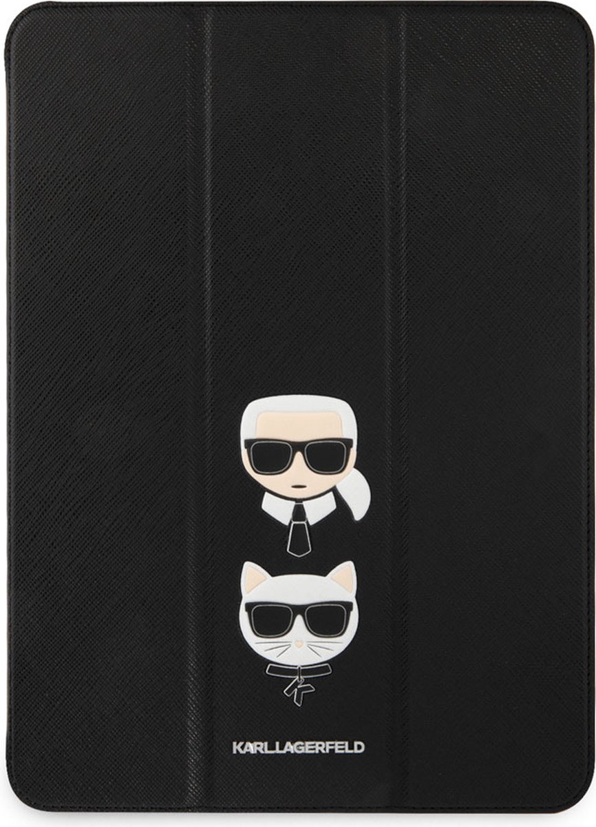 iPad Pro 12.9 2021 (5e gen) Bookcase hoesje - Karl Lagerfeld - Effen Zwart - Kunstleer