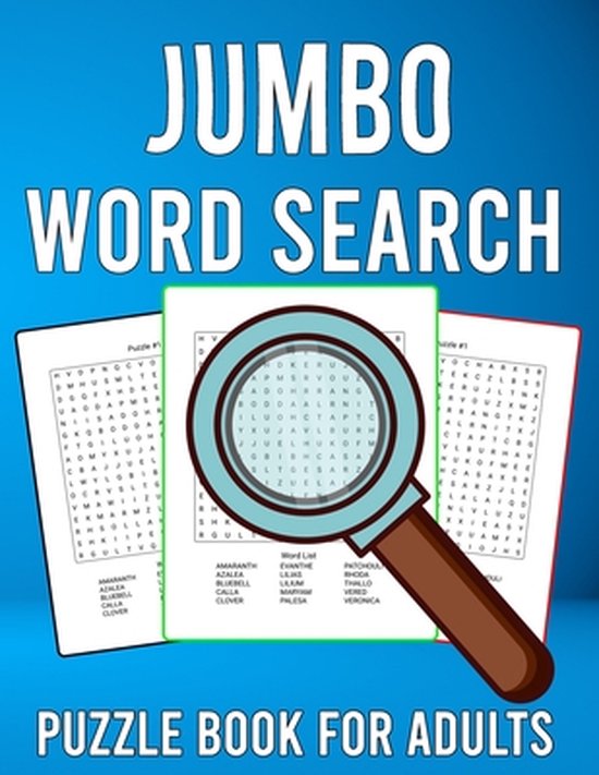 Jumbo Word Search Puzzle Book for Adults: 200 Easy to See La ... - cover