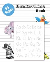 Handwriting Practice Book: 99 Pages English Handwriting Practice Book Writing Paper for letters with Lines Cursive Handwriting Paper Three lines