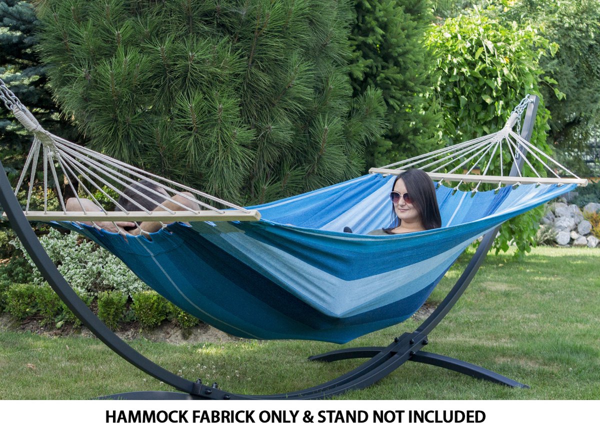 Potenza® Hangmat met SPREIDSTOK - 2 persoons - EXTRA STEVIG - UV bestendig - Blauw - Acadia XL — afbeelding 5