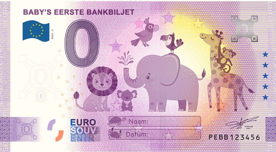 Thumbnail van een extra afbeelding van het spel 0 Euro biljet 2022 - Baby's eerste bankbiljet