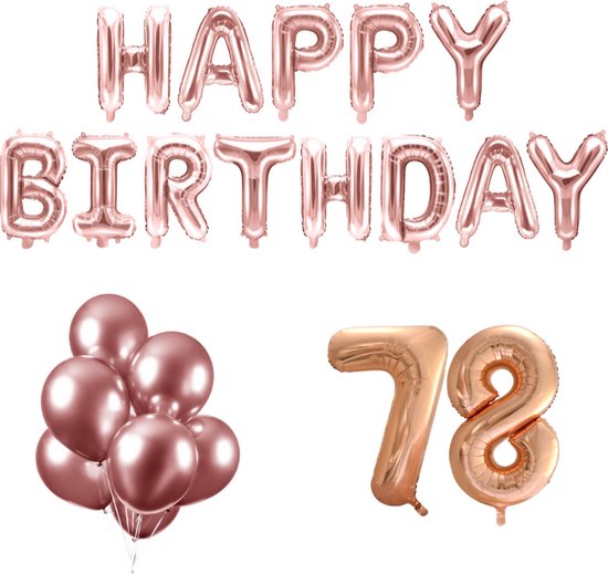 78 jaar Verjaardag Versiering Ballon Pakket Rosé Goud