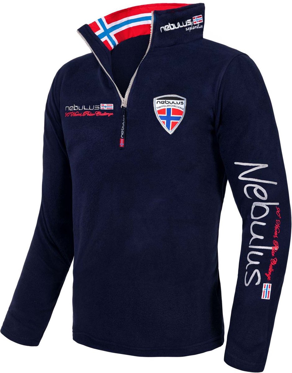 Nebulus - Fleece Vest - 4 Seizoenen - Heren - Half Zip - Donkerblauw - Maat S