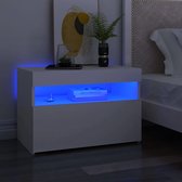 Nachtkastje met LED-verlichting 60x35x40 cm spaanplaat wit