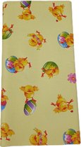 Tafelkleed met kuikentjes en eitjes patroon RUDI - Geel / Multicolor - Papier - 120 x 180 cm - Tafellaken - Tafelkleed - Kleed