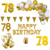 78 jaar Verjaardag Versiering Pakket Goud XL