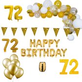 72 jaar Verjaardag Versiering Pakket Goud XL