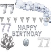 77 jaar Verjaardag Versiering Pakket Zilver XL