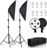 Bee's Softbox - Studiolamp - 8x LED Lampen - 2 Statieven - Draagtas