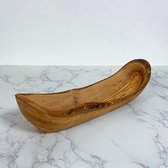 Olivenholz Erleben - Rustieke houten broodmand / broodschaal - Circa 30 cm - olijfhout