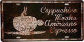 Cappuchino Mocha - Metalen borden - Metalen bord - Wandbord - UV bestendig - Eco vriendelijk - Cadeau - Wand bord - Uniek - Metalen decoratie - Bar decoratie - Snelle levering - 15