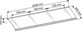 Schulte deurluifel - Style-Plus 1600 Circle - afdak - 240x90x17 cm - helder polycarbonaat - geborsteld RVS - V2A